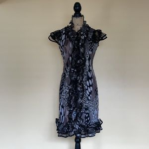 Ruffled Sheer Button Up Dress